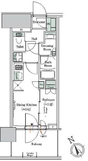 ONE ROOF RESIDENCE NISHI NIPPORI (ワンルーフレジデンス西日暮里) 1105 間取り図