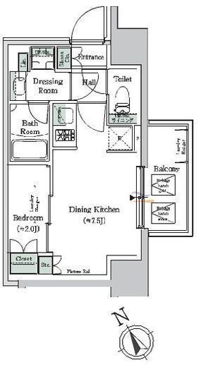 ONE ROOF RESIDENCE NISHI NIPPORI (ワンルーフレジデンス西日暮里) 1110 間取り図