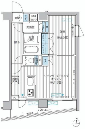 カスタリア目黒平町 401 間取り図