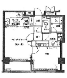 ベルメゾン築地リバーサイド 9階 間取り図