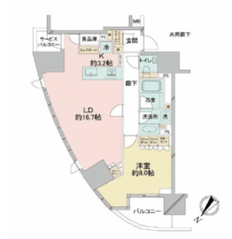プレミスト東銀座築地アークコート 5階 間取り図