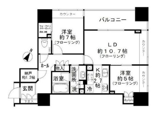 パークタワー渋谷本町 7階 間取り図
