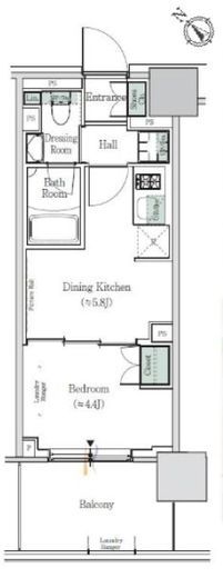 ONE ROOF RESIDENCE NISHI NIPPORI (ワンルーフレジデンス西日暮里) 1206 間取り図