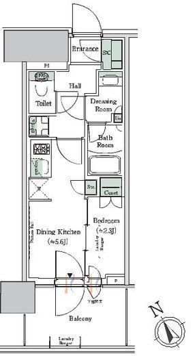 ONE ROOF RESIDENCE NISHI NIPPORI (ワンルーフレジデンス西日暮里) 505 間取り図
