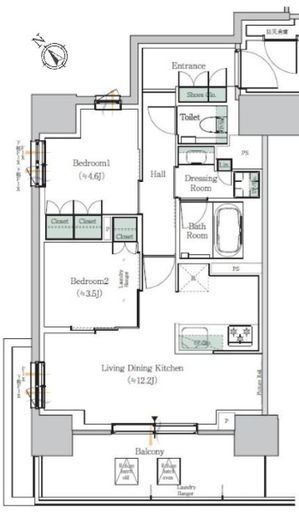 ONE ROOF RESIDENCE NISHI NIPPORI (ワンルーフレジデンス西日暮里) 1204 間取り図