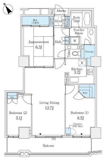 セントラルレジデンス新宿シティタワー 14階 間取り図