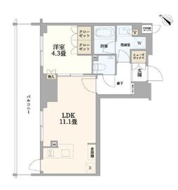 ザ・パークワンズ三軒茶屋 3階 間取り図