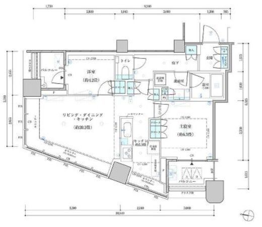 パークタワー勝どきミッド/サウス 11階 間取り図