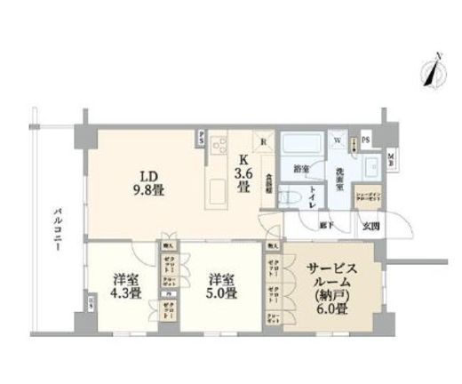オープンレジデンシア平和台コート 2階 間取り図