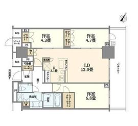 ブランズ横浜 8階 間取り図
