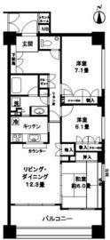 アルス浅草ラルジュール 6階 間取り図