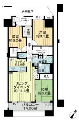 ガーデンアソシエ 4階 間取り図