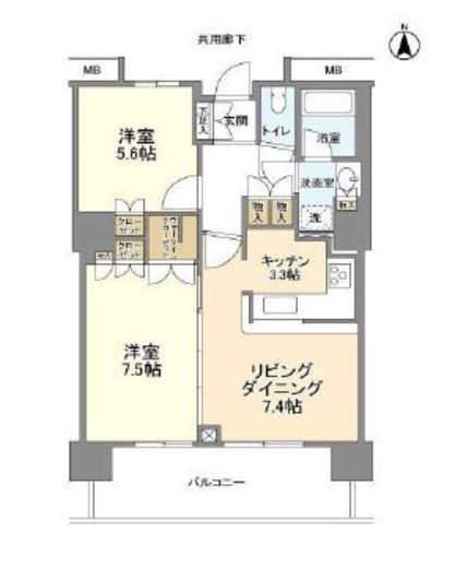 豊洲シエルタワー 9階 間取り図