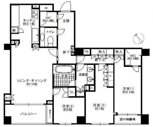 ザ・パークハウスグラン南青山4丁目 4階 間取り図