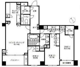 ザ・パークハウスグラン南青山4丁目 4階 間取り図