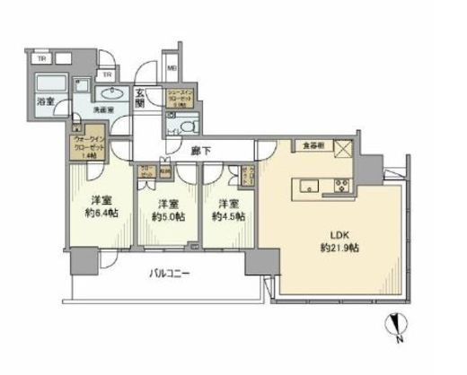パークコート浜離宮ザ・タワー 11階 間取り図