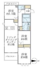 グランデライト武蔵小杉 101 間取り図