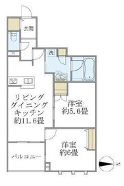 グランデライト武蔵小杉 202 間取り図