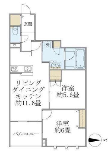 グランデライト武蔵小杉 402 間取り図