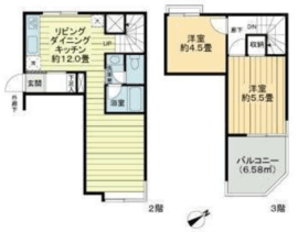 市ヶ谷富久町シティハウス 2階 間取り図