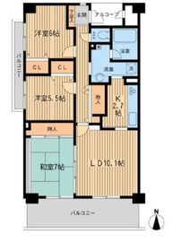 アソシエール野方 207 間取り図