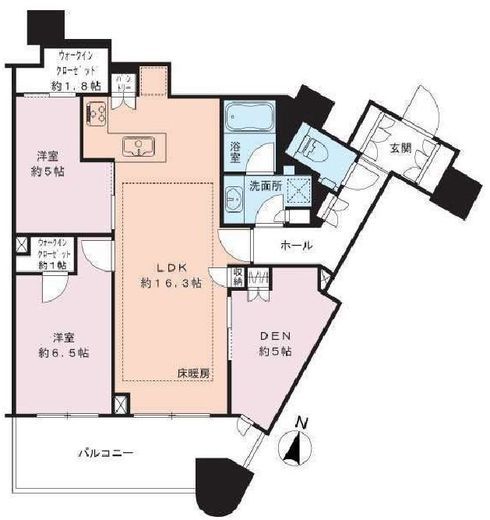 パークタワー勝どきミッド/サウス 45階 間取り図