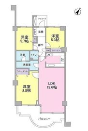 ブロンズストーン宇田川 3階 間取り図