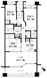 パークホームズ二子多摩川フェアアリーナ 7階 間取り図