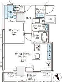 ベルファース八丁堀West 801 間取り図