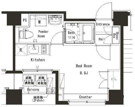 パークアクシス横浜井土ヶ谷 301 間取り図