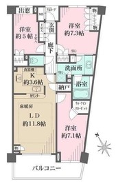 片瀬パークハウス湘南江の島 2階 間取り図