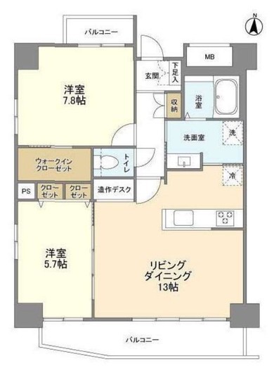 プライムアーバン西日暮里 702 間取り図