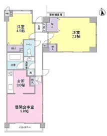 デュエット北千住クレア 2階 間取り図