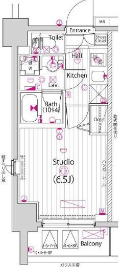 ガーラ・シティ横浜反町 8階 間取り図