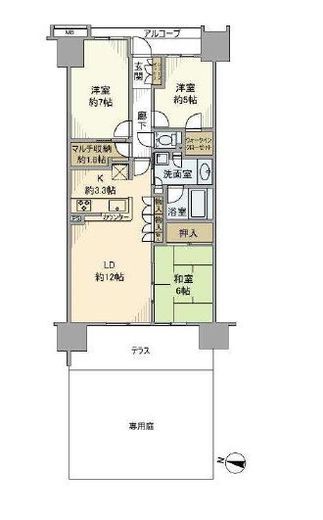 レジデンシャルスクエア 1階 間取り図