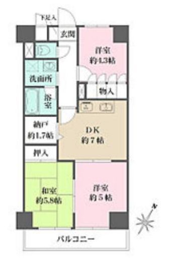 ウィスターリア本駒込 302 間取り図