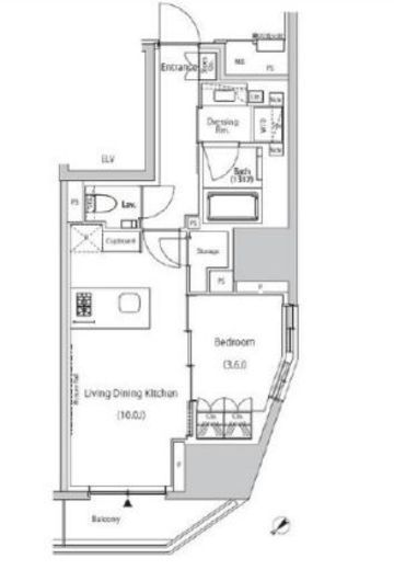 ザ・パークハビオ市ヶ谷ウエスト 602 間取り図