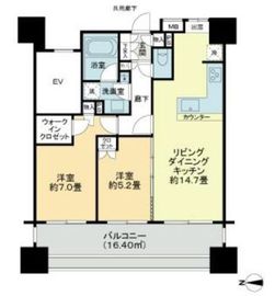 ベルドゥムール本厚木 13階 間取り図