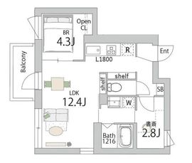 グランデュオ下北沢14 (GranDuo Shimokitazawa14) 202 間取り図