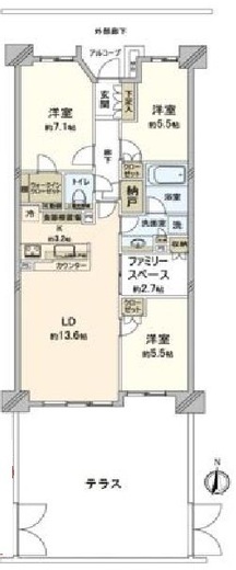 レコシティ・グランデ 3階 間取り図