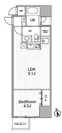 アーバンフラッツ池袋プレミアム 1701 間取り図