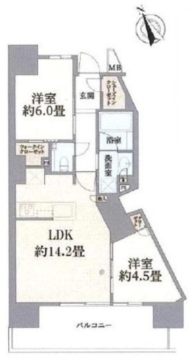 プラウドシティ方南町 9階 間取り図