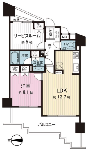 ディアナコート二子玉川園 2階 間取り図