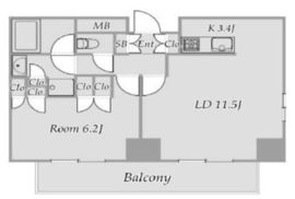 オーベル山王 2階 間取り図