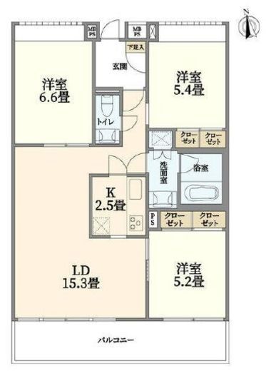 ウェルスクエア碑文谷 5階 間取り図