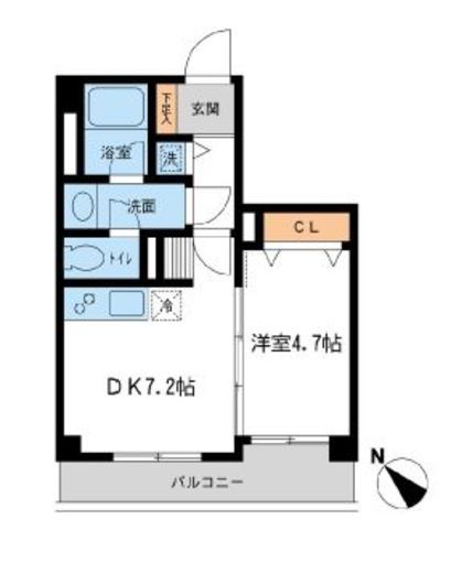 ルクレ初台 206 間取り図