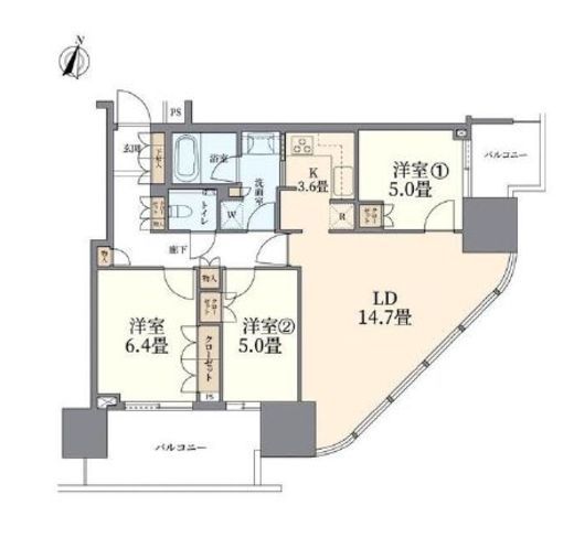 二子玉川ライズタワー 27階 間取り図
