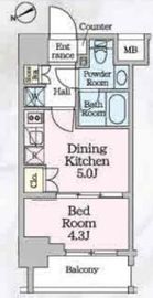 ベルファース八丁堀West 406 間取り図