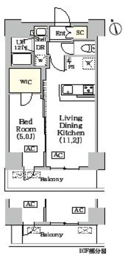 BRICK RESIDENCE 築地明石町 1001 間取り図