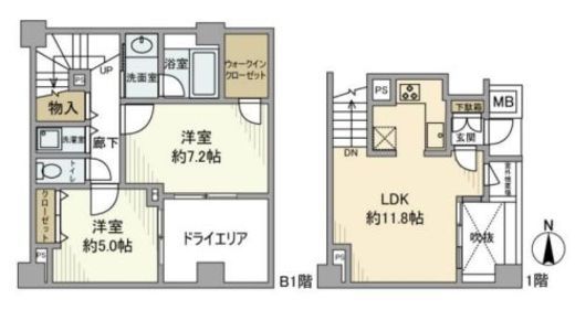 オープンレジデンス中野 1階 間取り図